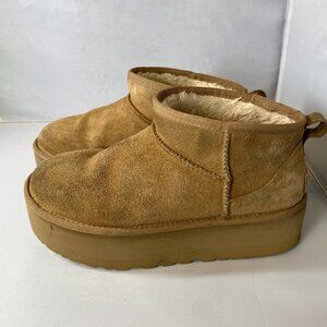 UGG Ultra Mini Platform Boots Chestnut Brown Ws 10